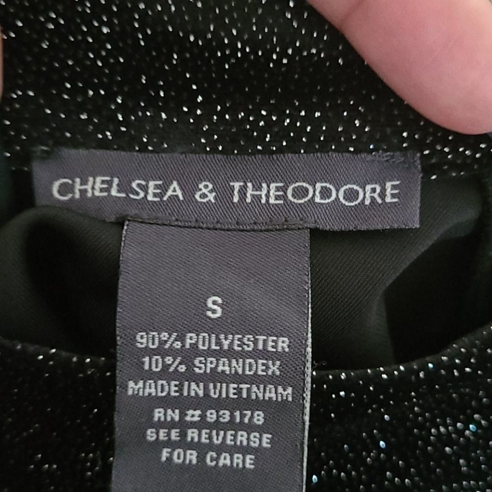 Chelsea & Theodore Black Sparkle Cap Sleeve Dress - Picture 5 of 5